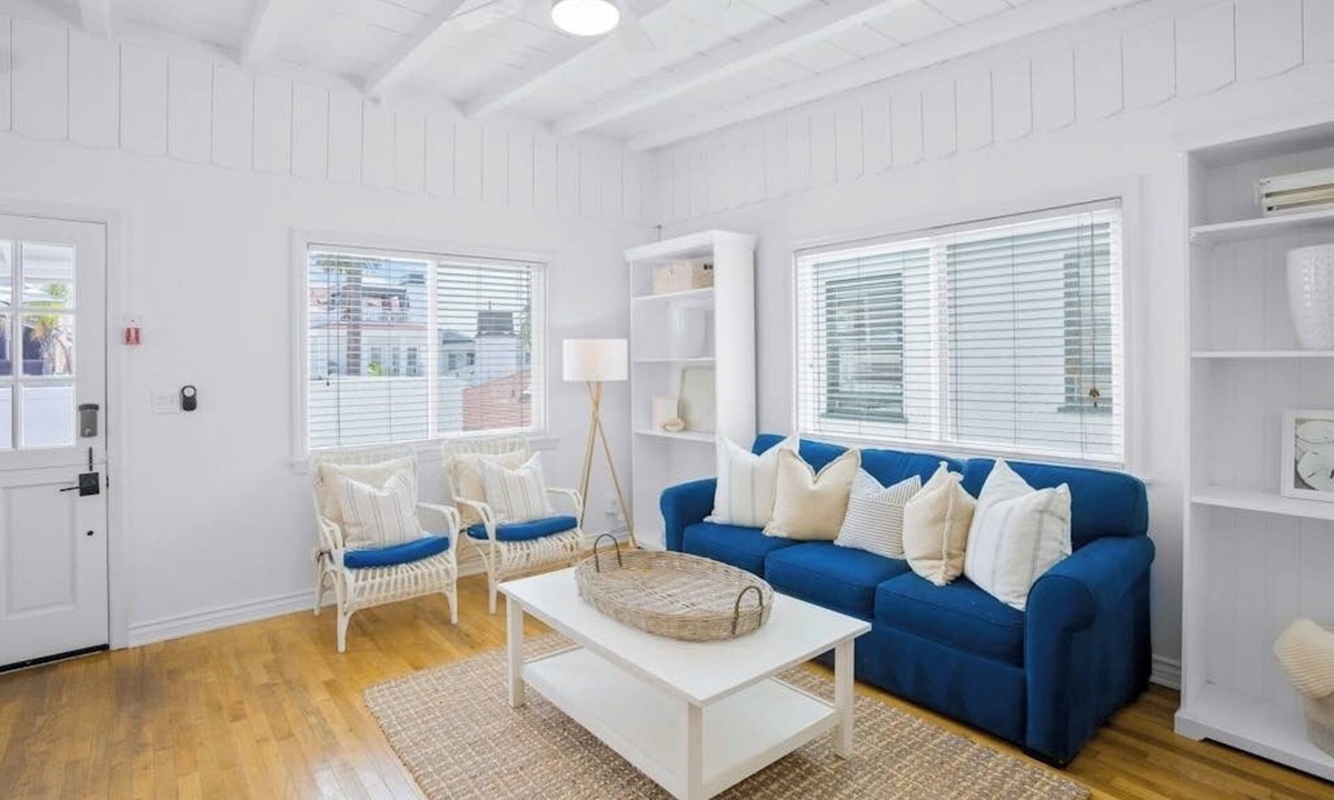 West Newport House | Second-story beach cottage with a furnished deck, AC, W/D, & garage parking