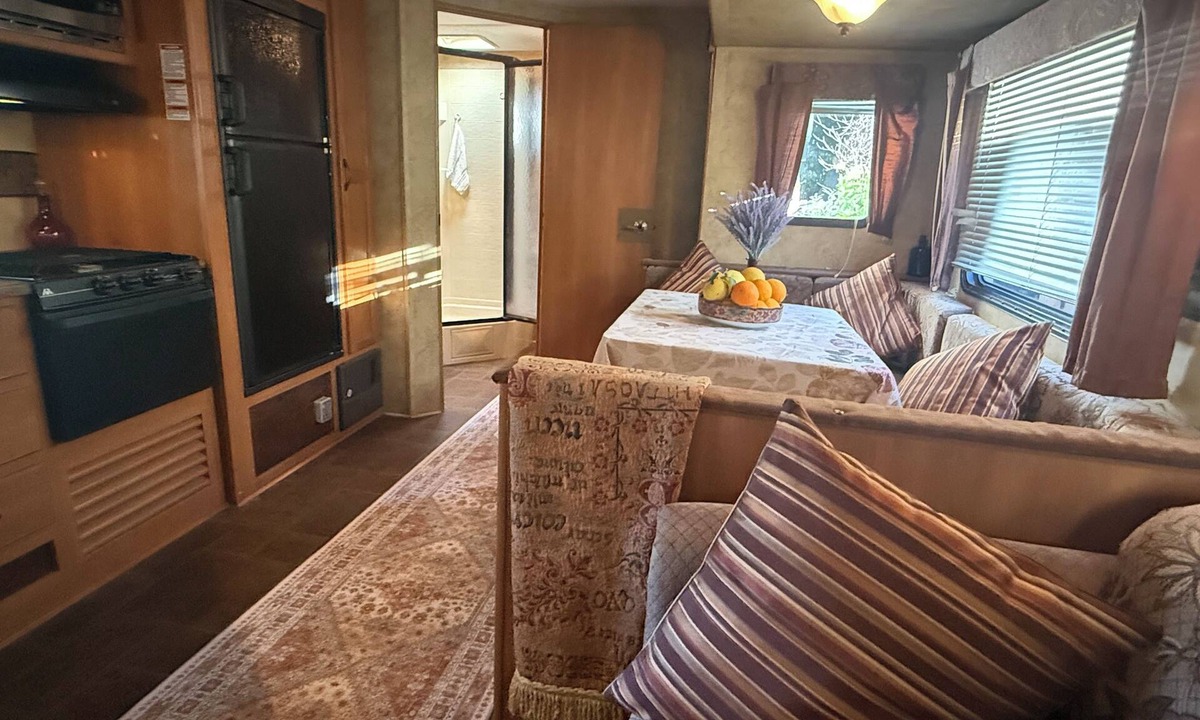 Ojai Apartment | The Grand Suite spacious contemporary trailer, outdoor living area, rose garden
