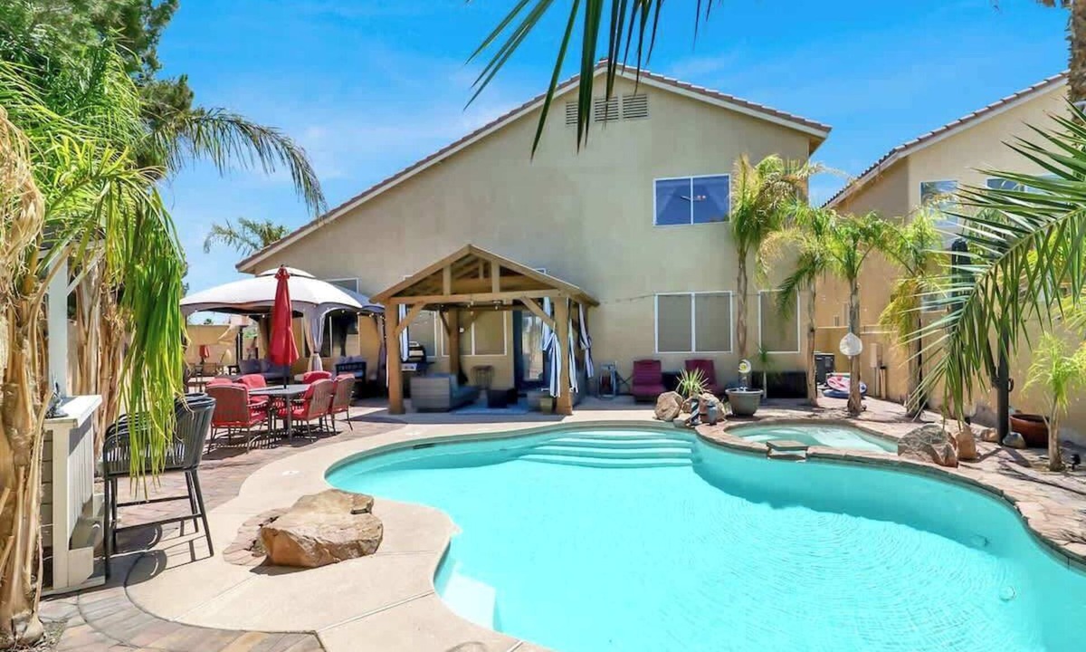 Silverado Ranch House | Tropical 4BR Oasis w/Pool & Jacuzzi Near Strip!