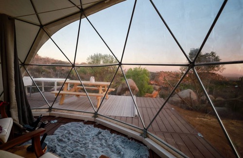 Fallbrook RV Rental | A Quiet Fireside Retreat in a Scenic Glamping Dome