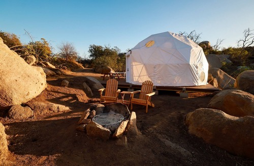 Fallbrook RV Rental | A Quiet Fireside Retreat in a Scenic Glamping Dome
