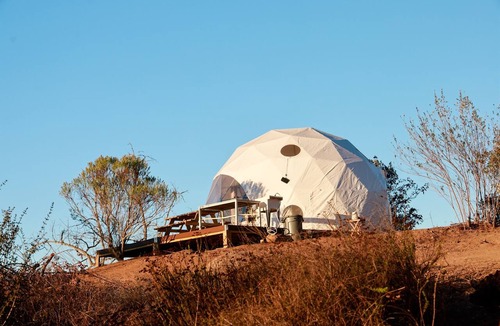 Fallbrook RV Rental | A Quiet Fireside Retreat in a Scenic Glamping Dome