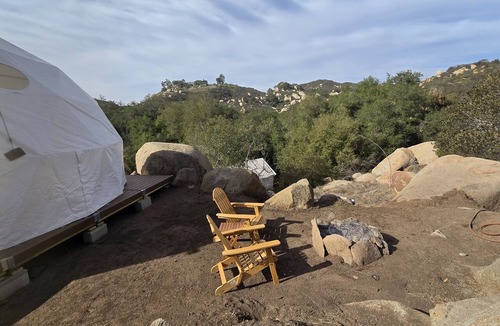 Fallbrook RV Rental | A Quiet Fireside Retreat in a Scenic Glamping Dome