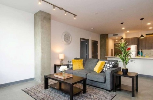 Little Tokyo Apartment | Chic Urban 2BR Getaway with Rooftop Pool Access