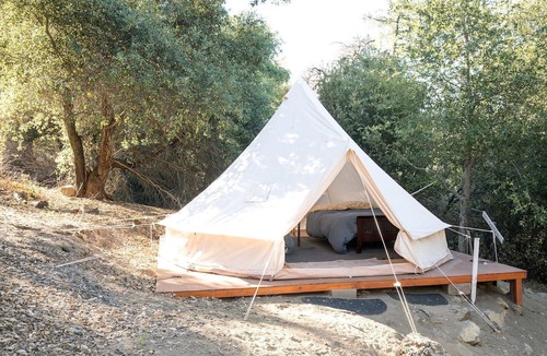 Pauma Valley RV Rental | Cozy Bell Tent with Valley Views and Off-Grid Glamping near Palomar Mountain California