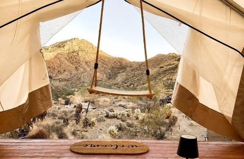 Nelson RV Rental | Desert Glamping Safari Tent Near Eldorado Canyon, Nevada