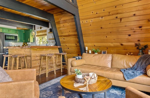 Running Springs Cabin | Mellow Mountain A-frame Hideaway with Hot Tub