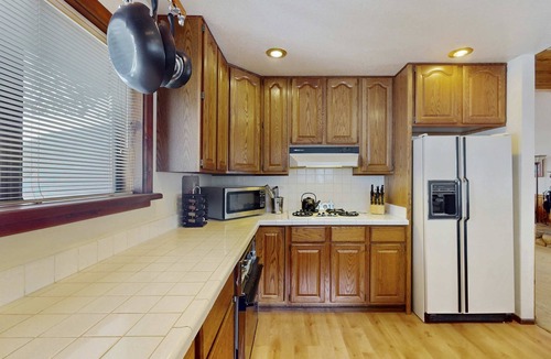 Ridgewood House | Rustic home with wood stove, deck, open floor plan, & nearby activities