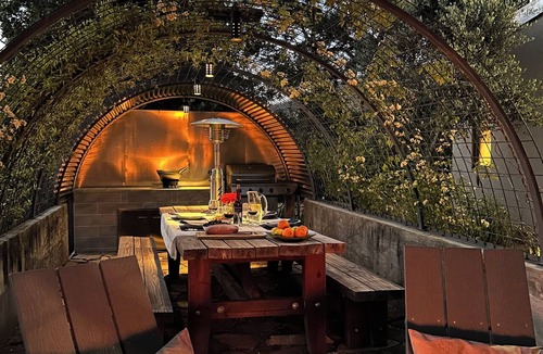 Deer Park House | RUSTIC MODERN GARDEN PAD, WITH LARGE PORCH, FOUNTAIN, BBQ, & OUTDOOR FIREPLACE
