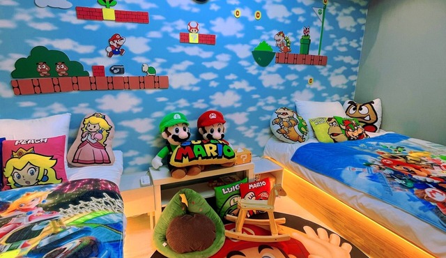 4 min. walk from station, 10 min. from USJ, 10 min. from Nara-Kobe-Namba-Dotonbori 1 train line, 10 min. from Umeda train line, luxury bath and kitchen, MAX 6 people, Mario kids room, Tatami room, 1 building for rent