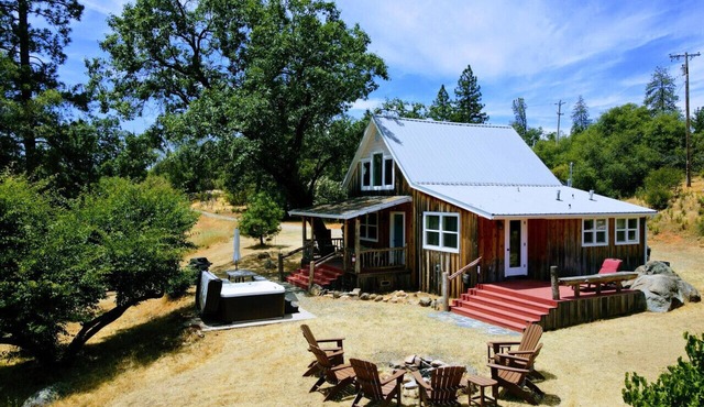 Couples 1 Bedroom Cabin, HOT TUB, FIRE-PIT, PETS on 40 acres!