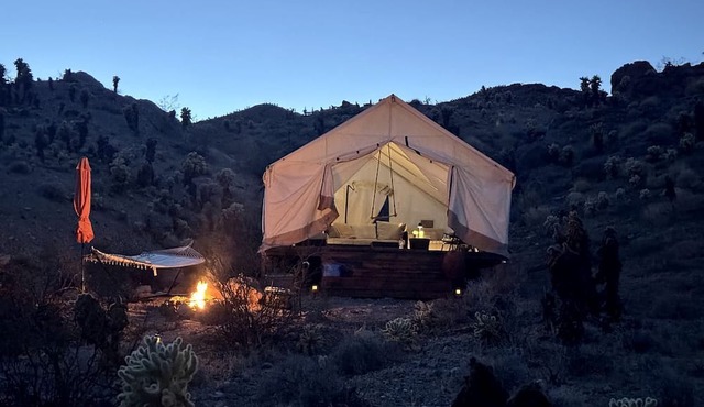 Desert Glamping Safari Tent Near Eldorado Canyon, Nevada