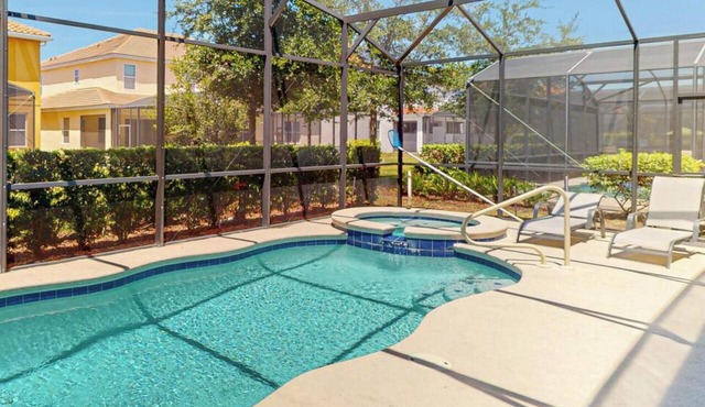 Family-friendly home with private pool, spa & resort lazy river/water slide