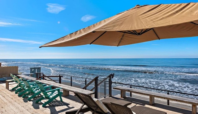 Oceanfront Home with Expansive Deck, Private Steps to the Sand STR24-0038