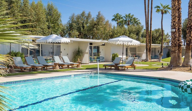 Pool, Firepit | Presidential Suite at Monkey Tree in Palm Springs