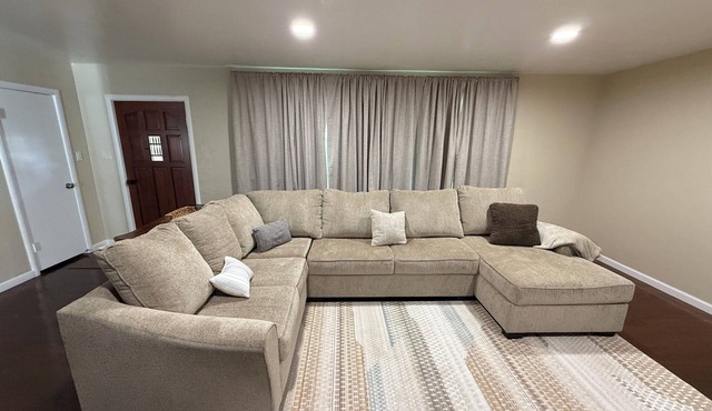 Spacious home w/Backyard w fruit trees and Private parking Designated Office.
