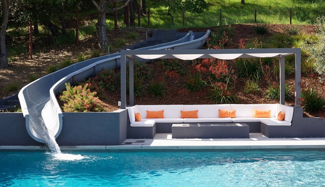 Stunning contemporary estate with pool, spa, waterside, and water & nature views