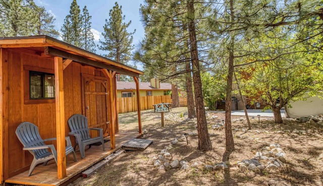 Updated single-level ranch with fenced yard, fire pit, spa, and outdoor dining!