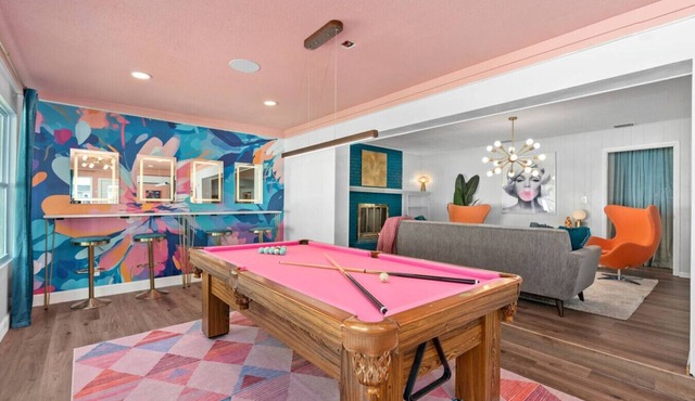 Vivid Vintage I Stock Tank Pool + Golf & Arcade