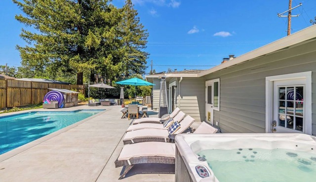Wine Country Retreat w/Pool, Hot Tub, Backyard & Game Nights Near Wineries